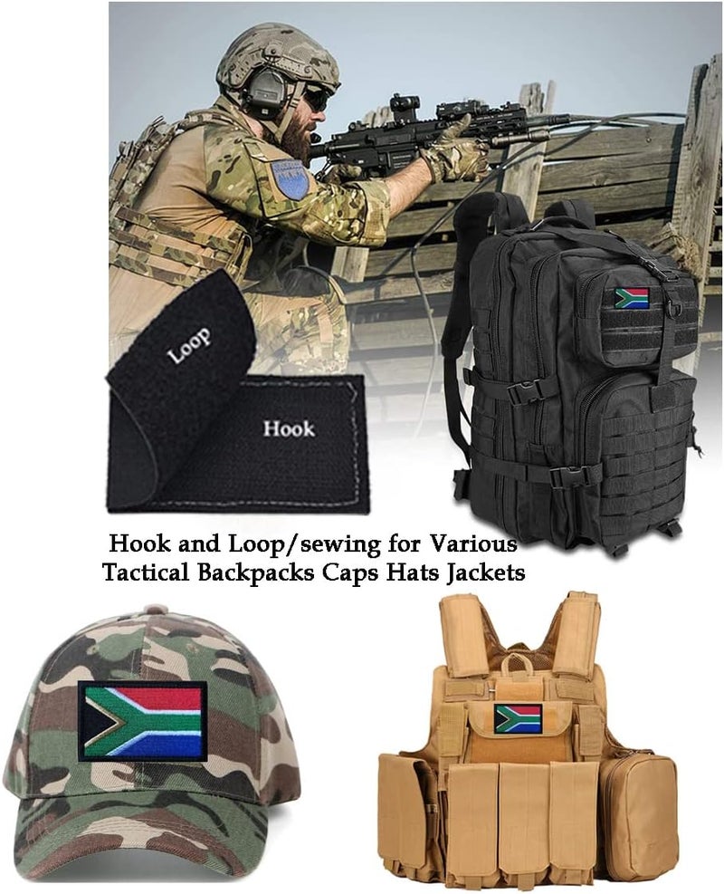 AliPlus 2 PCS South Africa Flag Patches Embroidered Tactical Military Morale Patch Applique Fastener Hook and Loop - Image 4